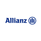 A blue and white logo of allianz