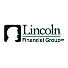 A black and white photo of the lincoln financial group logo.