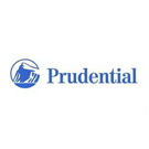 A blue and white logo of prudential.