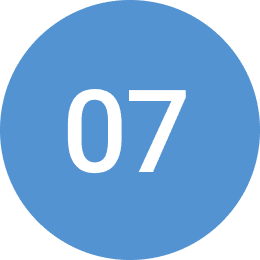 Number seven on blue background