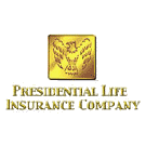 Logo of Presidential Life Insurance Company with a gold emblem and text.